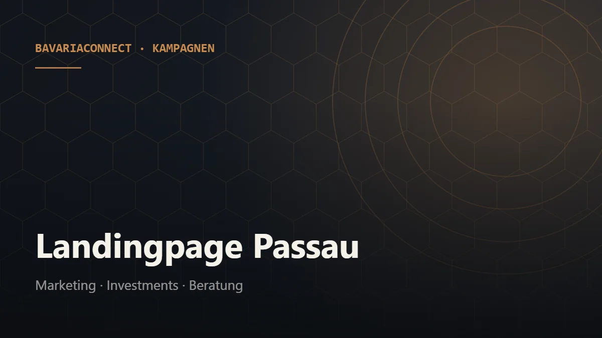 Landingpage erstellen Passau – Aufbau einer Zielseite mit Formular, Belegen und Messung