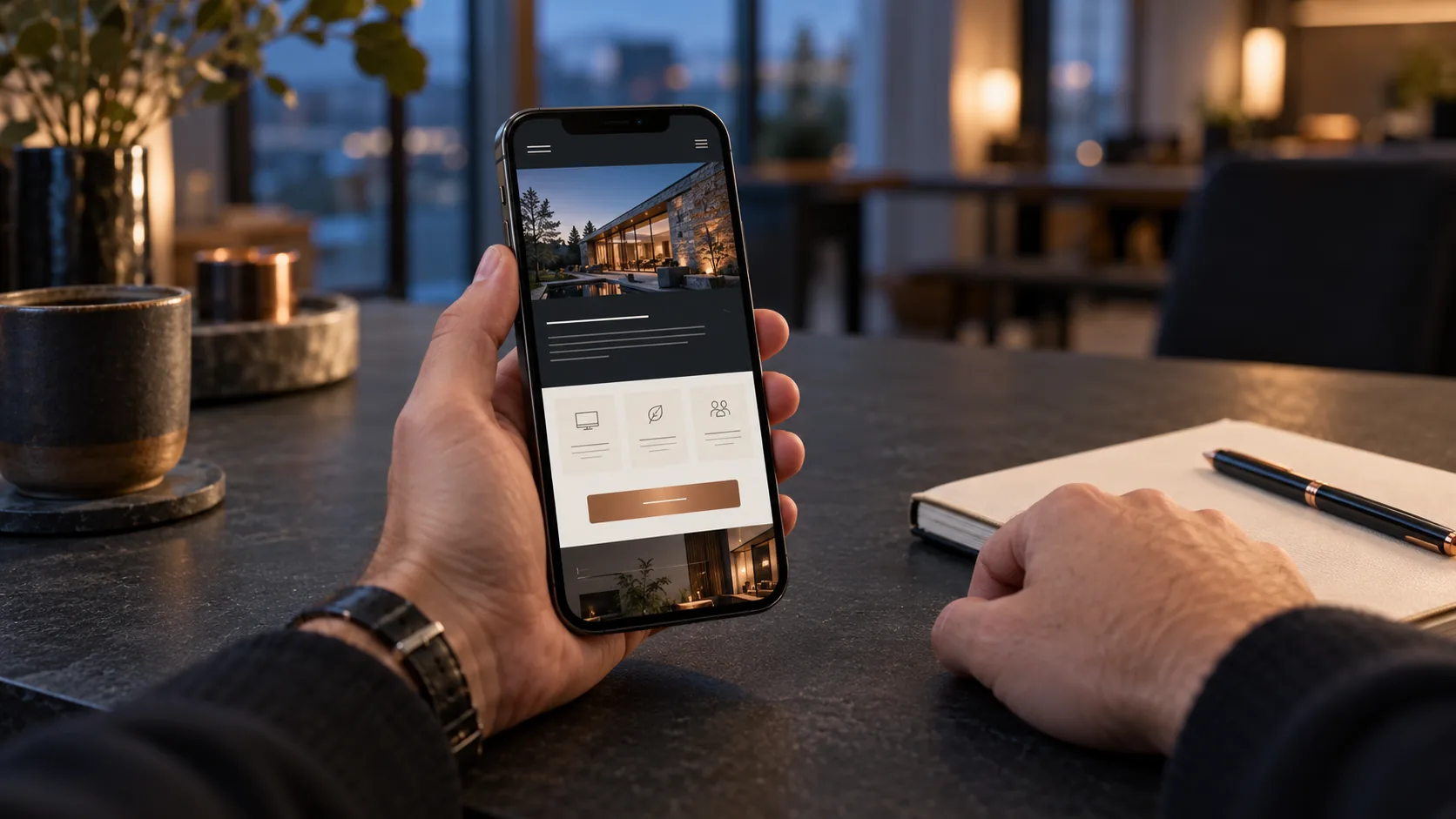 Beispiel einer mobilen Website auf einem Smartphone